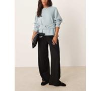 Aware - Pantaloni a fondo ampio a pieghe sul davanti neri-Nero L