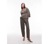 AWARE - Pantaloni a vita alta sartoriali a cilindro verde velato in coordinato 38