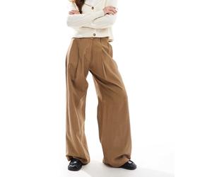 AWARE - Pantaloni dad sartoriali marrone caldo drappeggiati XS