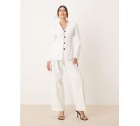 AWARE - Pantaloni sartoriali a fondo ampio bianchi in coordinato-Bianco XS