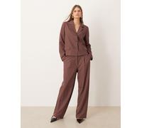 AWARE - Pantaloni sartoriali con fondo ampio color terracotta in coordinato-Viola 36