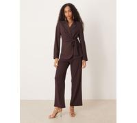 AWARE - Pantaloni sartoriali dritti color cioccolato in coordinato-Marrone 32