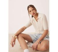 AWARE - Polo in maglia sottile crema-Bianco XL