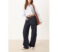 AWARE - Rena - Jeans a vita medio alta lavaggio blu scuro con fondo ampio W28