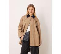 AWARE - Trench corto beige con colletto a coste-Neutro 42