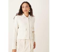 AWARE - Trophy - Giacca con abbottonatura frontale in bouclé color panna-Bianco XXS