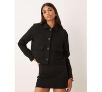 AWARE - Trophy - Giacca con abbottonatura frontale in bouclé nera-Nero XS