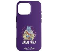 AWARE WOLF - Divertente gioco di parole per meditazione dei lupi Custodia per iPhone 16 Pro