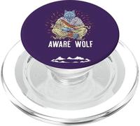 AWARE WOLF - Divertente gioco di parole per meditazione dei lupi PopSockets PopGrip per MagSafe