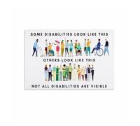 Awareness Poster for Invisible Disabilities, Be Kind Supportive Inclusive Wall Art for School, Home, Office(Framed,08x12inch(20x30cm))