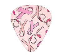 Awareness Ribbon Breast Cancer Confezione da 12 plettri per chitarra, include calibri sottili, medi e pesanti 3 misure per plettri elettrici per chitarra acustica