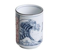 Awasaka Mino Ware Hokusai Great Wave Sushi Yunomi - Tazza da tè giapponese