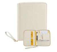 AWASG Organizer da viaggio per documenti di famiglia, custodia per passaporto, libretto delle vaccinazioni, custodia in ecopelle con molti scomparti, beige., Einheitsgröße, Moderno