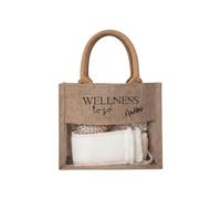 AWASG Set regalo di benessere personalizzato per donne, completo per il benessere, con contenuto, borsa di iuta Wellness to Go con nome, regalo per la mamma, la fidanzata, collega