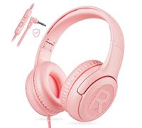 awatrue Cuffie per Bambini con Cavo, Cuffie per Bambini con Microfono, Cuffie On-ear, Limitazione del Volume 85/94 dB, jack da 3,5 mm, Design pieghevole, Sicure e Comode (Rosa)