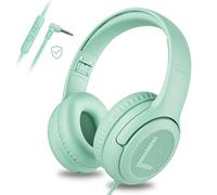 awatrue Cuffie per Bambini con Cavo, Cuffie per Bambini con Microfono, Cuffie On-ear, Limitazione del Volume 85/94 dB, jack da 3,5 mm, Design pieghevole, Sicure e Comode (Verde)