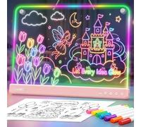 Awatty - Lavagna da disegno a LED per bambini, ricaricabile, 40,6 cm, con luce al neon, con supporto, 10 modalità di illuminazione, idea regalo per bambini/ragazze/adolescenti (rosa)