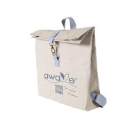 AWAVE Zaino da 10 l in carta kraft lavabile, pelle vegana, leggero, robusto, ad alta portata, impermeabile, Rolltop Backpack vegan, certificato FSC