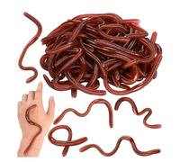 AWAVM 10 pezzi falsi Earthworm, morbidi giocattoli stretchy realistic falsi Worms plastica Lifelike Worm Prank Truck Toy for Halloween Decoration April Fools Day Party Favor Gifts