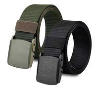 AWAVM 2 Pacchi Cintura Tattica in Tela in Stile Militare da Uomo, 1.5" Tessuto in Nylon Cintura con Fibbia