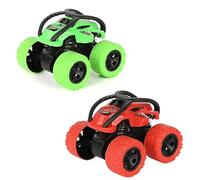 AWAVM 2 pezzi auto mostro inerzia Monster Truck,veicolo fuori strada giocattolo auto da corsa a quattro ruote bambini mini camion per ragazzi ragazze (rosso, verde)