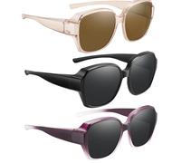 AWAVM 3 Coppie Di Occhiali Da Sole Da Donna Per Guidare Protezione Uv Sia Per Uomini Che Donne, Elegante Ombrello Circolare Occhio Di Gatto Per Occhiali Di Moda Polarizzati Uv400 Protezione, Ideale Pe