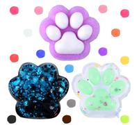 AWAVM 3 Pezzi Antistress Zampa di Gatto Gigante, Giocattoli Fidget Morbidi, Giocattolo in Silicone da Strizzare a Zampa di Gatto Grande per Rilassare l'Ansia (Colore Casuale)