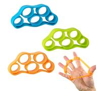 AWAVM 3 pezzi finger strengthener in silicone, finger trainer, finger puller, anelli di tensione a cinque fori, esercizi per le dita, allenamento mani, grip migliorato e allenamento riabilitativo