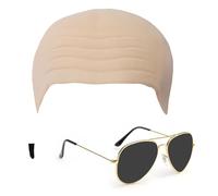 AWAVM Accessori Cosplay, Set Cosplay, Cuoio Capelluto Calvo, Cool Sun Eyes, Piccolo Pezzo Di Barba Finta Nera, Costume Da Festa Uomo