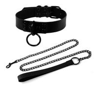 AWAVM Cerchio Gotica Rock Collana Girocollo Choker con Catena Pelle PU per Donna Uomo Halloween Party Cosplay