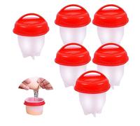 AWAVM Cuociuova in silicone antiaderente, senza guscio, 6 pezzi, per cuocere le uova in camicia, per cucinare velocemente le uova per la colazione