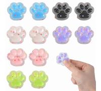 AWAVM Set di 12 pezzi trasparenti e colorati con zampa di gatto Una deliziosa miscela di design adorabile, funzione antistress e uso versatile per tutte le età.