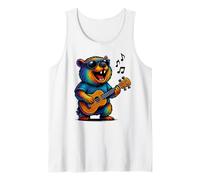 Awawa Rock Hyrax Suona Ukulele Chitarra Rainbow Hippie Divertente Canotta