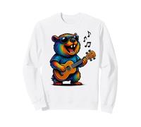 Awawa Rock Hyrax Suona Ukulele Chitarra Rainbow Hippie Divertente Felpa