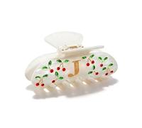 AWAYTR Fermagli per capelli con iniziale, da donna, resistenti, con monogramma, con strass scintillanti, a forma di ciliegia, accessori per capelli, regalo di compleanno per damigella d'onore (J)