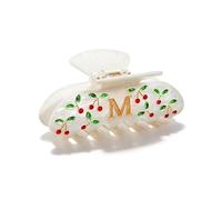 AWAYTR Fermaglio per capelli con iniziale, da donna, resistente, con monogramma, con strass scintillanti, a forma di ciliegia, accessorio per capelli, regalo di compleanno per ragazze (M)