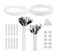 AWBEOT 2* 1.5 M Avvolgicavo a spirale, Flessibile Raccogli Cavi, Raccoglicavi Spiralato, Guaina Cavi di Diametro di 16mm / 22mm, Copricavo Spirale,con Guidafilo,per Mettere in Ordine Cavo PC,TV,Bianco