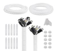AWBEOT 2 * 5 M Avvolgicavo a spirale, Flessibile Raccogli Cavi, Raccoglicavi Spiralato, Guaina Cavi di Diametro di 22mm / 28mm, Copricavo Spirale,con Guidafilo,per Mettere in Ordine Cavo PC,TV,Bianco