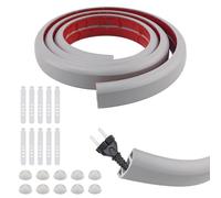 AWBEOT 2 M Canalina Passacavi Autoadesivo, 20 mm x 10 mm, Flessibile Canalina Passacavi Pavimento Calpestabile, Copricavi a Pavimento in PVC, Nascondi Cavi, per Home, Ufficio, Officina, Scuola, Grigio