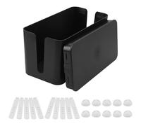 AWBEOT Scatola Cavi, Scatola di Gestione dei Cavi, Scatola Portacavi, Scatola Nascondi Cavo, Organizzatore Raccogli Cavo, Materiale PP Isolante (Nera, Piccolo)
