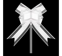 AWCIGG® 50 PCS Fiocco di Organza Bianchi, Fiocchi Auto Matrimonio, Fiocco Autotirante, Grandi Coccarde Fiocco per Matrimoni, Feste, Natale, San Valentino Decorazione e Compleanno