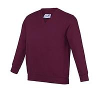 Awdis Academy - Felpa con Scollo a V - Bambini (11-12 Anni) (Bordeaux)