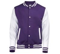 Awdis - Felpa Casual - Unisex (9-11 anni) (Viola/Bianco)