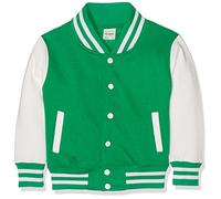 AWDis JH043BOXN/WHIXS, Giacchetto Stile College Bambino, Multicolore (Kelly Green/White), Small