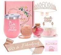 AWDK Regali di compleanno per le donne, 60th Regali di compleanno per le donne, 60th celebrazione regalo per le donne, Regali per le donne,60th Compleanno Diadema e corona con fascia per le donne