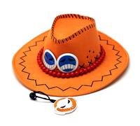 AWDOAJOI Costume Cosplay Ace Mantello Pantaloncini Uniforme Anime Halloween Party Suits con cappello da cowboy (cappello, M)