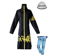 AWDOAJOI Costume cosplay Anime Trafalgar Law mantello unisex abiti per feste di Halloween (set completo, XXL)