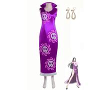AWDOAJOI Costume Cosplay Boa Hancock Dress Cheongsam Anime Gonna Halloween Party Uniforme Abiti (Small)