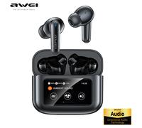 AWEI T56 ANC Auricolari wireless Bluetooth V 5.4 Cuffie con riduzione del rumore Touchscreen LED a colori TWS Sport Headest con microfono