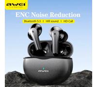 Awei T62 ENC auricolari Bluetooth V5.3 ENC cuffie Wireless con 4mic TWS auricolari con cancellazione del rumore cuffie Stereo HiFi Gamer